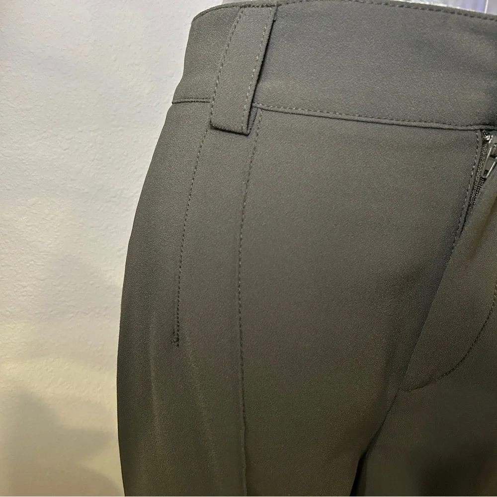 Zara Dark Green High-Waisted Wide-Leg Pants